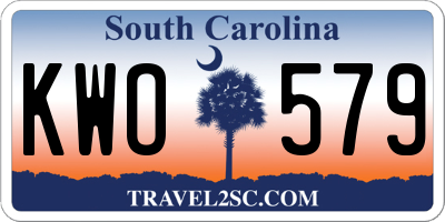 SC license plate KWO579