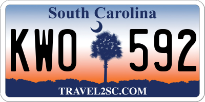 SC license plate KWO592