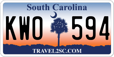 SC license plate KWO594
