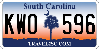SC license plate KWO596