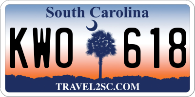 SC license plate KWO618