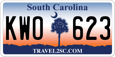 SC license plate KWO623
