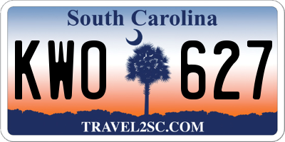 SC license plate KWO627