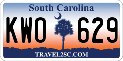 SC license plate KWO629