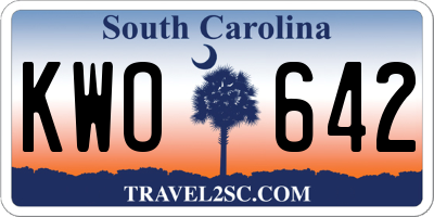 SC license plate KWO642