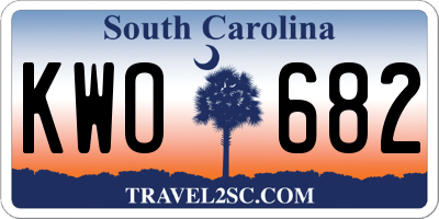 SC license plate KWO682