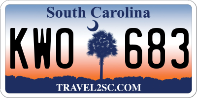 SC license plate KWO683