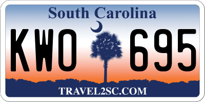 SC license plate KWO695