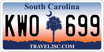 SC license plate KWO699