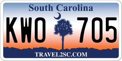 SC license plate KWO705