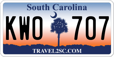 SC license plate KWO707
