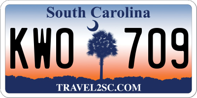 SC license plate KWO709