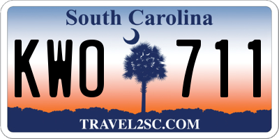 SC license plate KWO711