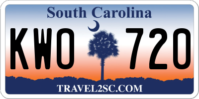 SC license plate KWO720