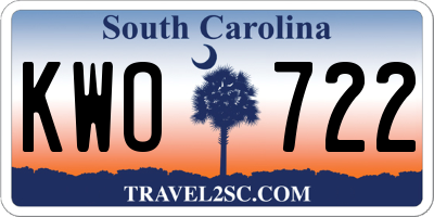 SC license plate KWO722