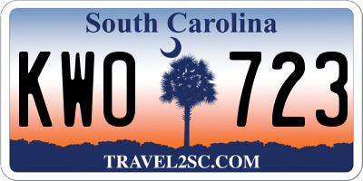 SC license plate KWO723