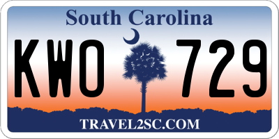 SC license plate KWO729