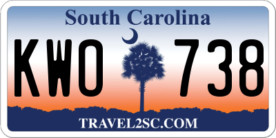 SC license plate KWO738