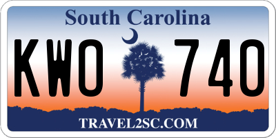 SC license plate KWO740