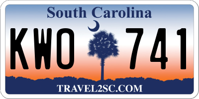 SC license plate KWO741
