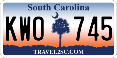 SC license plate KWO745