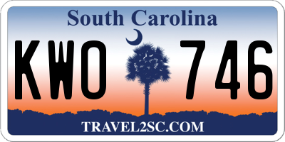 SC license plate KWO746