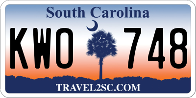 SC license plate KWO748