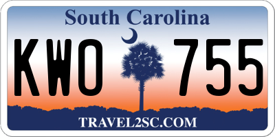 SC license plate KWO755