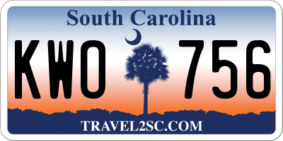 SC license plate KWO756