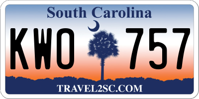 SC license plate KWO757