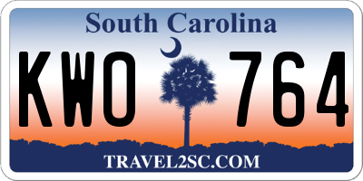 SC license plate KWO764