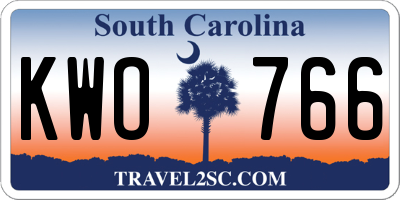 SC license plate KWO766