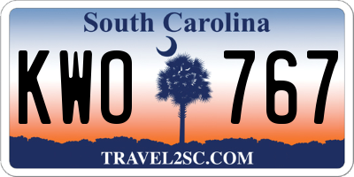 SC license plate KWO767
