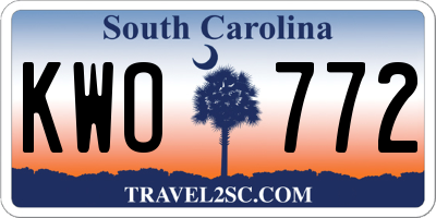 SC license plate KWO772