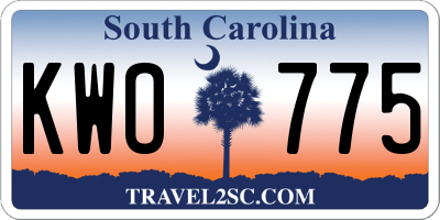 SC license plate KWO775