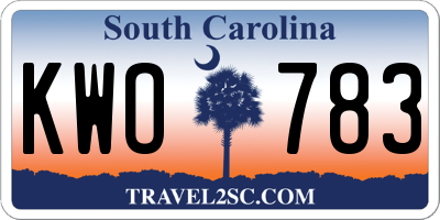 SC license plate KWO783