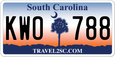 SC license plate KWO788