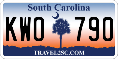 SC license plate KWO790