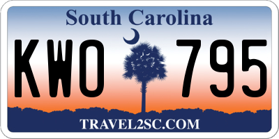 SC license plate KWO795