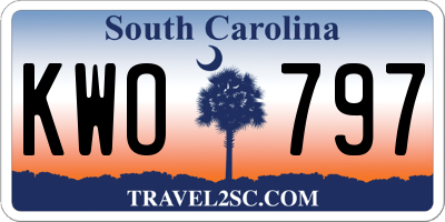SC license plate KWO797