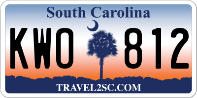 SC license plate KWO812