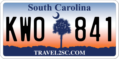 SC license plate KWO841