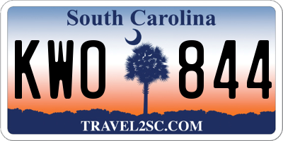 SC license plate KWO844