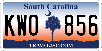 SC license plate KWO856