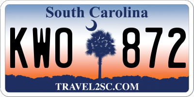 SC license plate KWO872