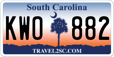 SC license plate KWO882