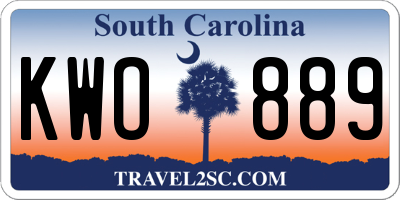 SC license plate KWO889