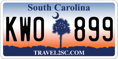 SC license plate KWO899
