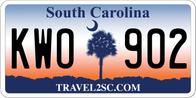 SC license plate KWO902