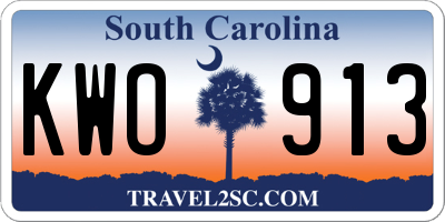 SC license plate KWO913